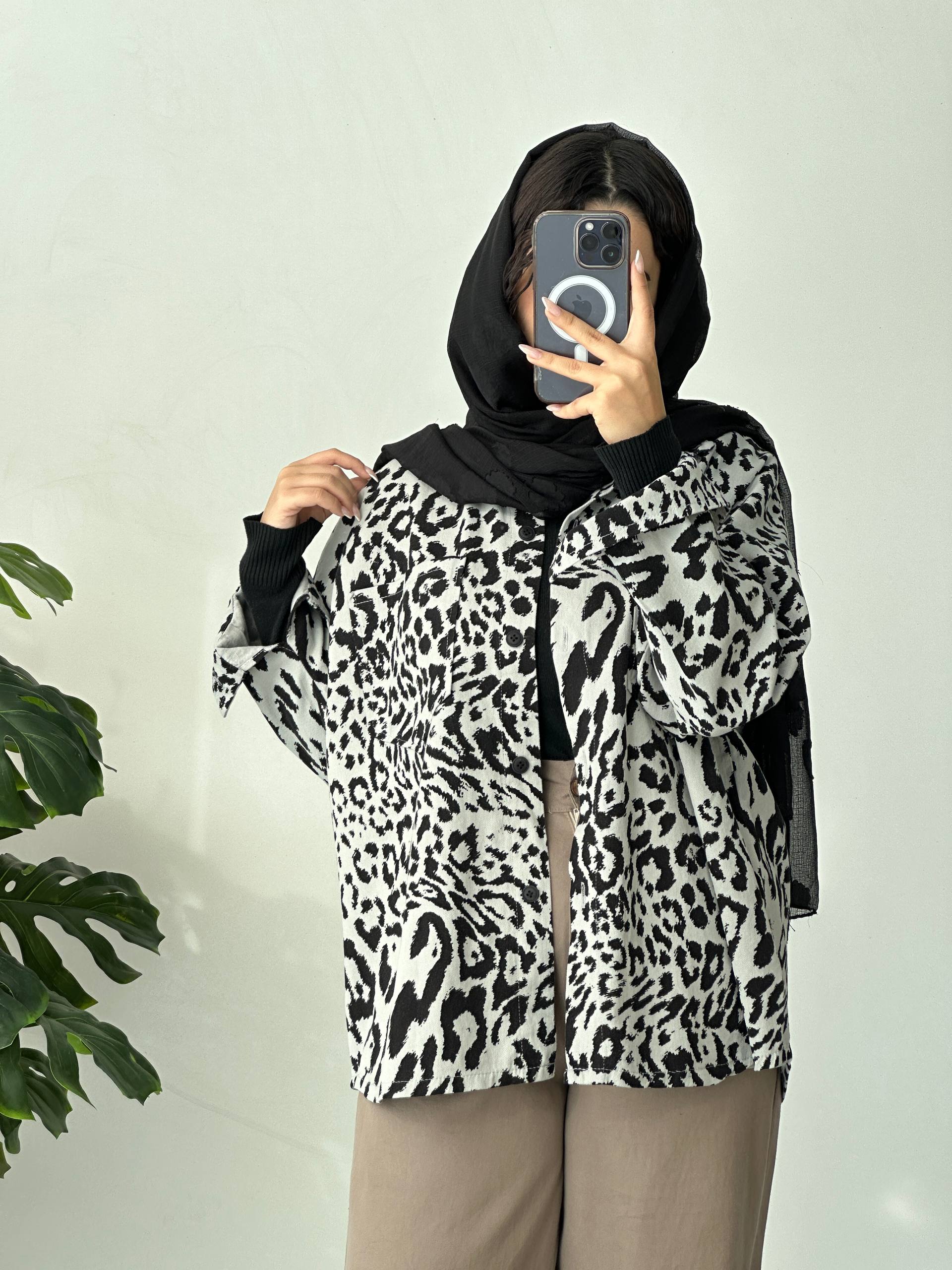 شکت کتان پلنگی زنانه